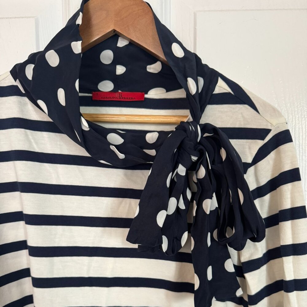 Carolina Herrera Polka-dot and Striped Top